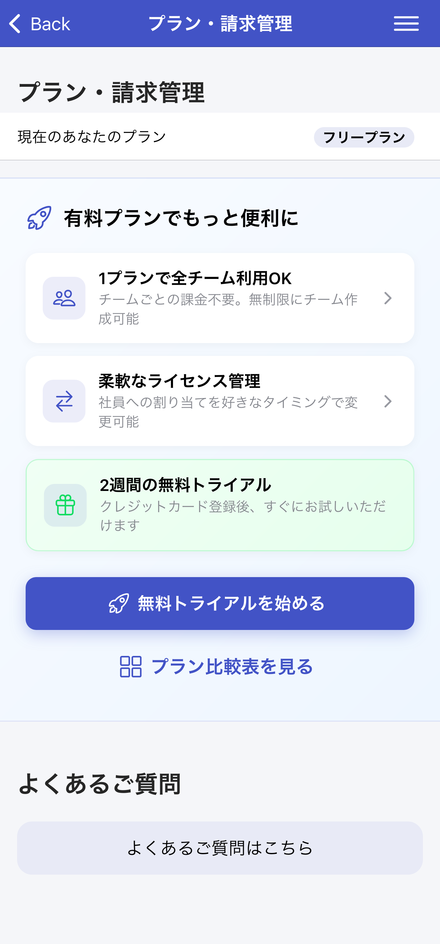 2. 「無料トライアルをはじめる」をクリック